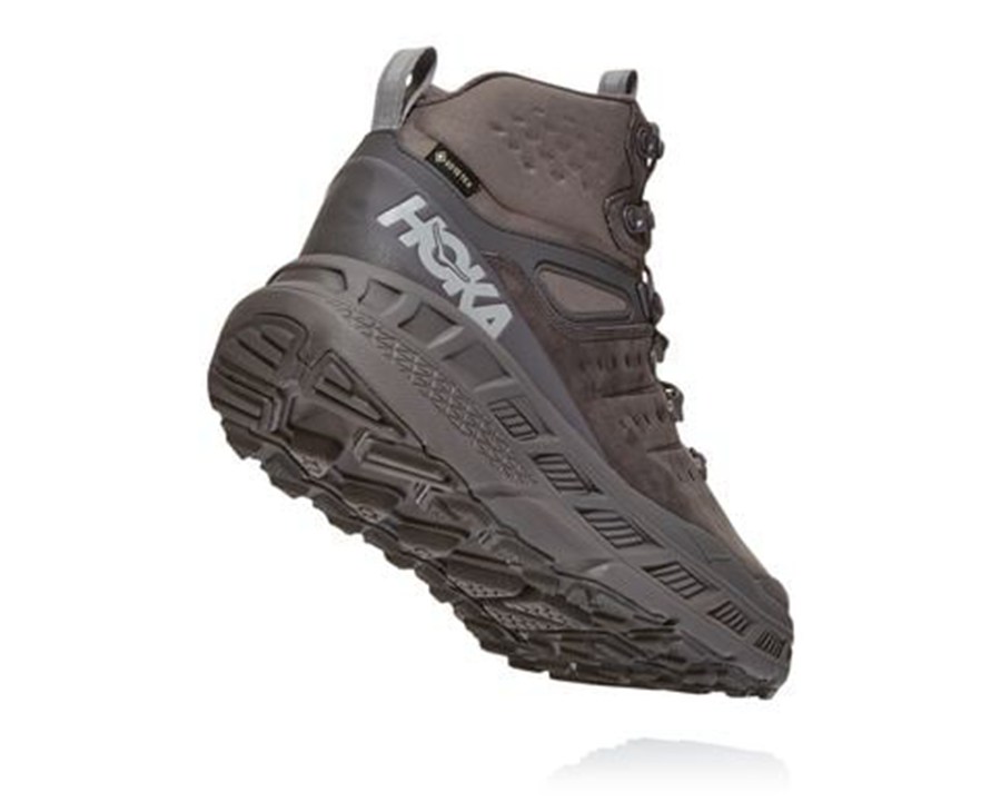 Hoka One One Mens Hiking Boots - Stinson Mid GORE-TEX - Brown - IRXC12436